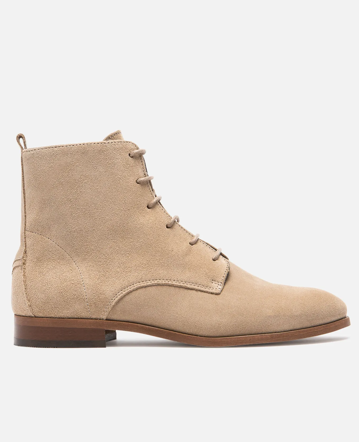 AVERY Boots à Lacets Croûte velours Beige Femme
