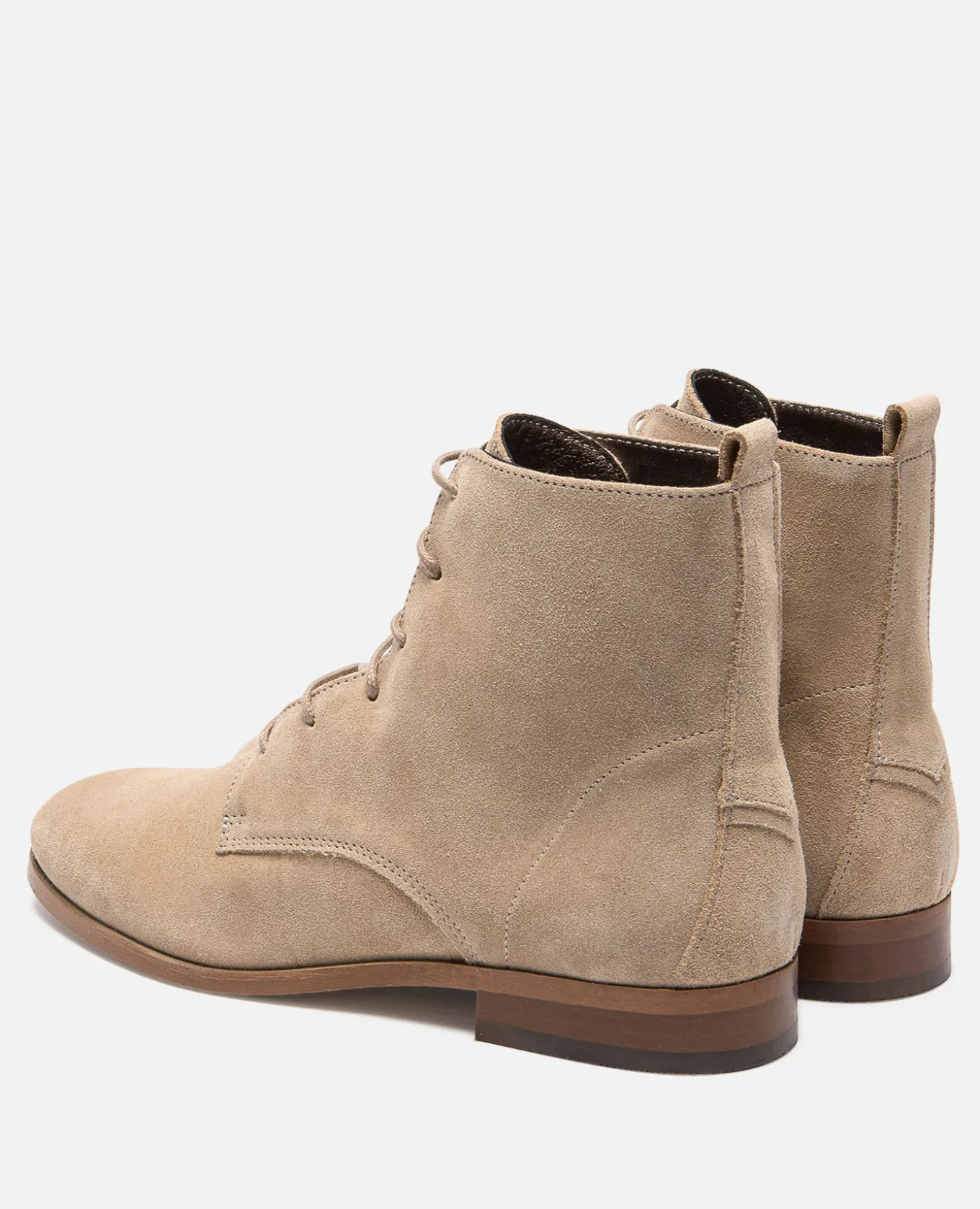 AVERY Boots à Lacets Croûte velours Beige Femme