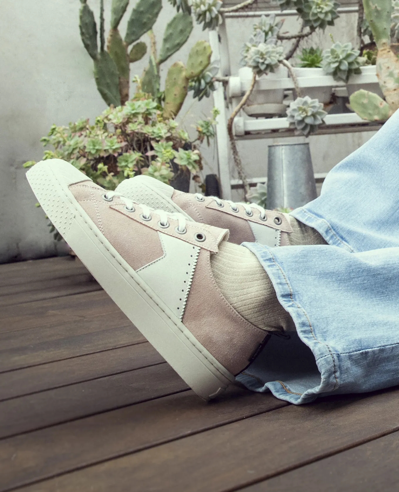 BACKSTAGE L7 Sneakers Éco-responsable Croûte velours Rose Femme