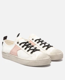 BACKSTAGE L8  Sneakers Toile Oeko-Tex Écru-Rose Femme