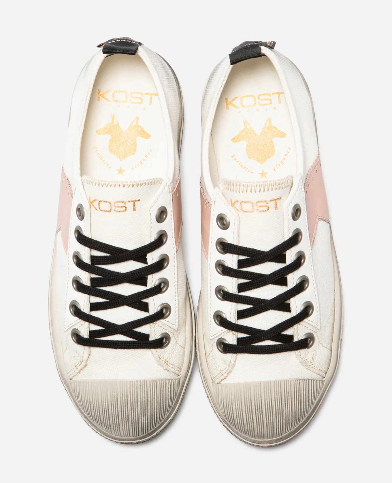 BACKSTAGE L8 Sneakers Toile Oeko-Tex Écru-Rose Femme