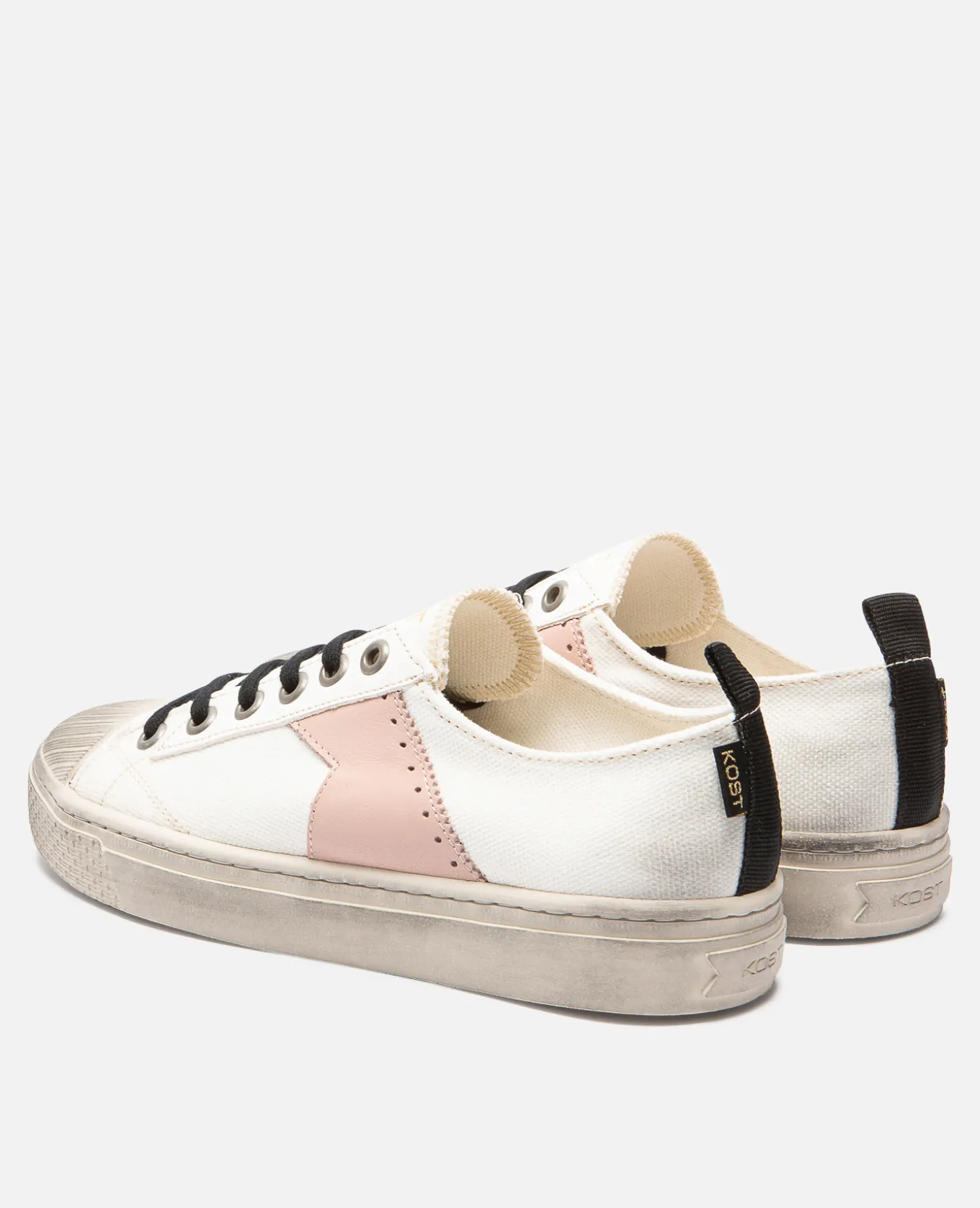 BACKSTAGE L8 Sneakers Toile Oeko-Tex Écru-Rose Femme