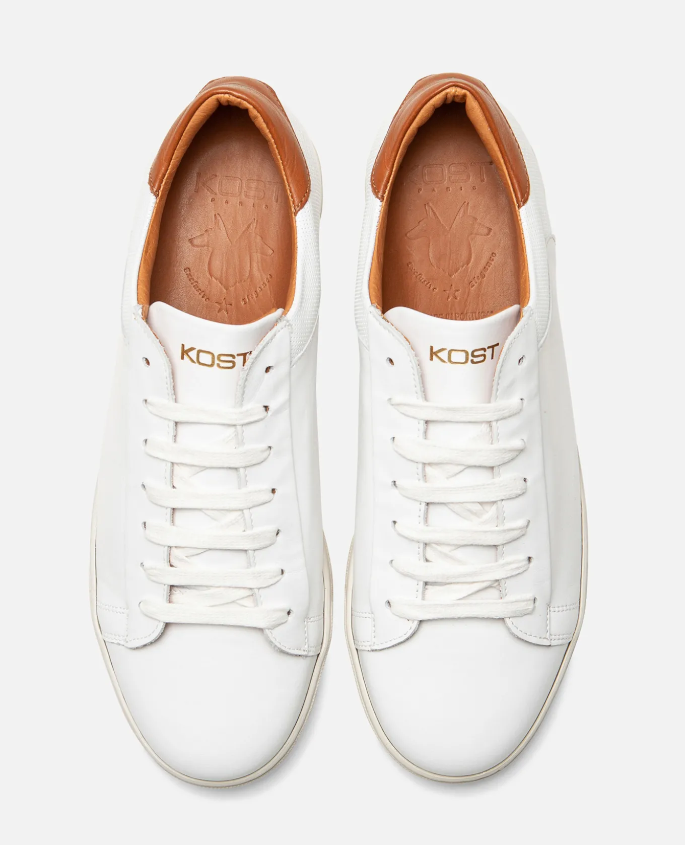 BATTLE 8 Sneakers Blanches Cuir Homme