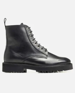 BLUFF Boots à lacets cuir noir