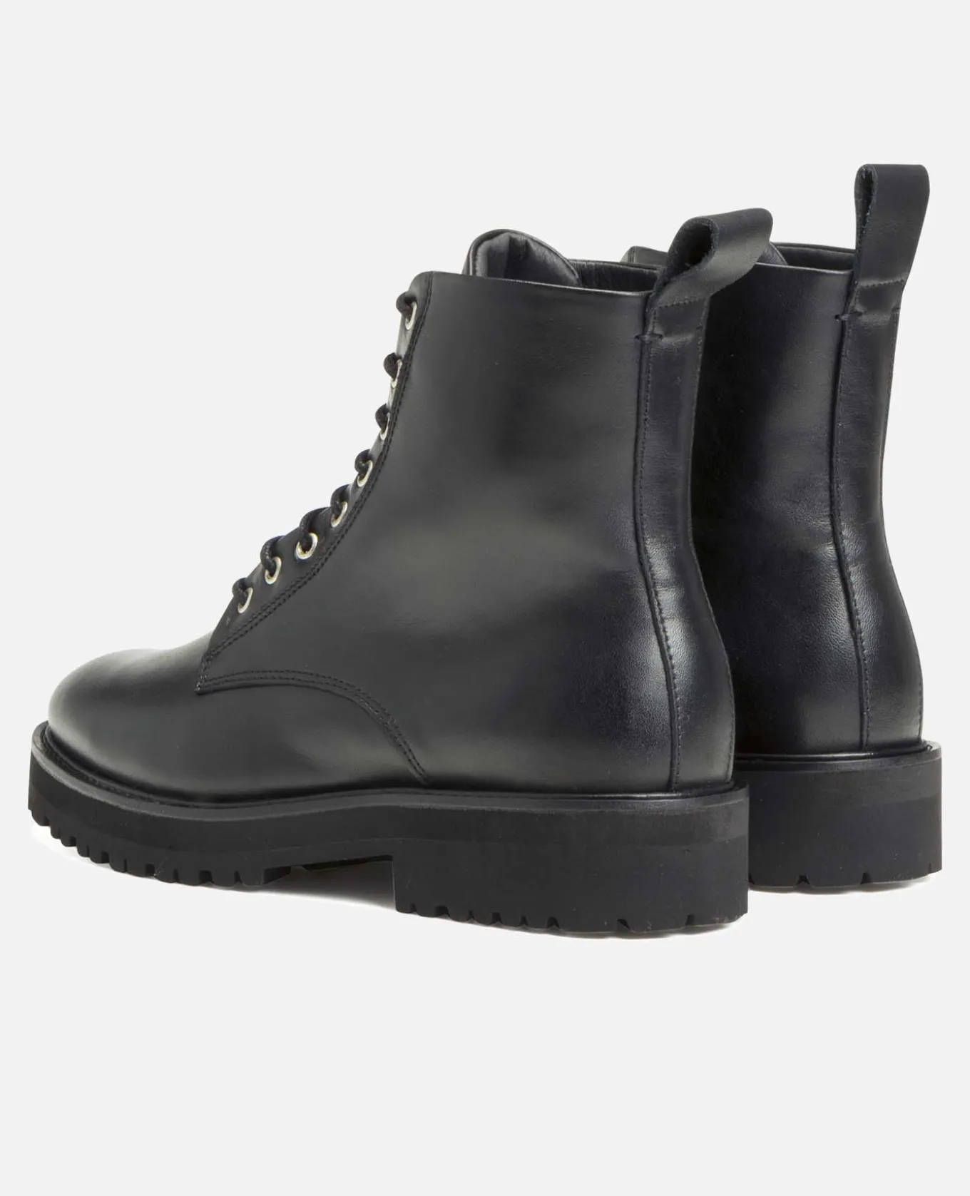 BLUFF Boots à lacets cuir noir