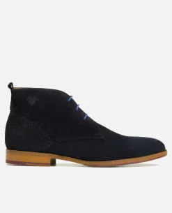 BRETT 95 A Chukka Boots Croûte velours Bleu Homme Made in France