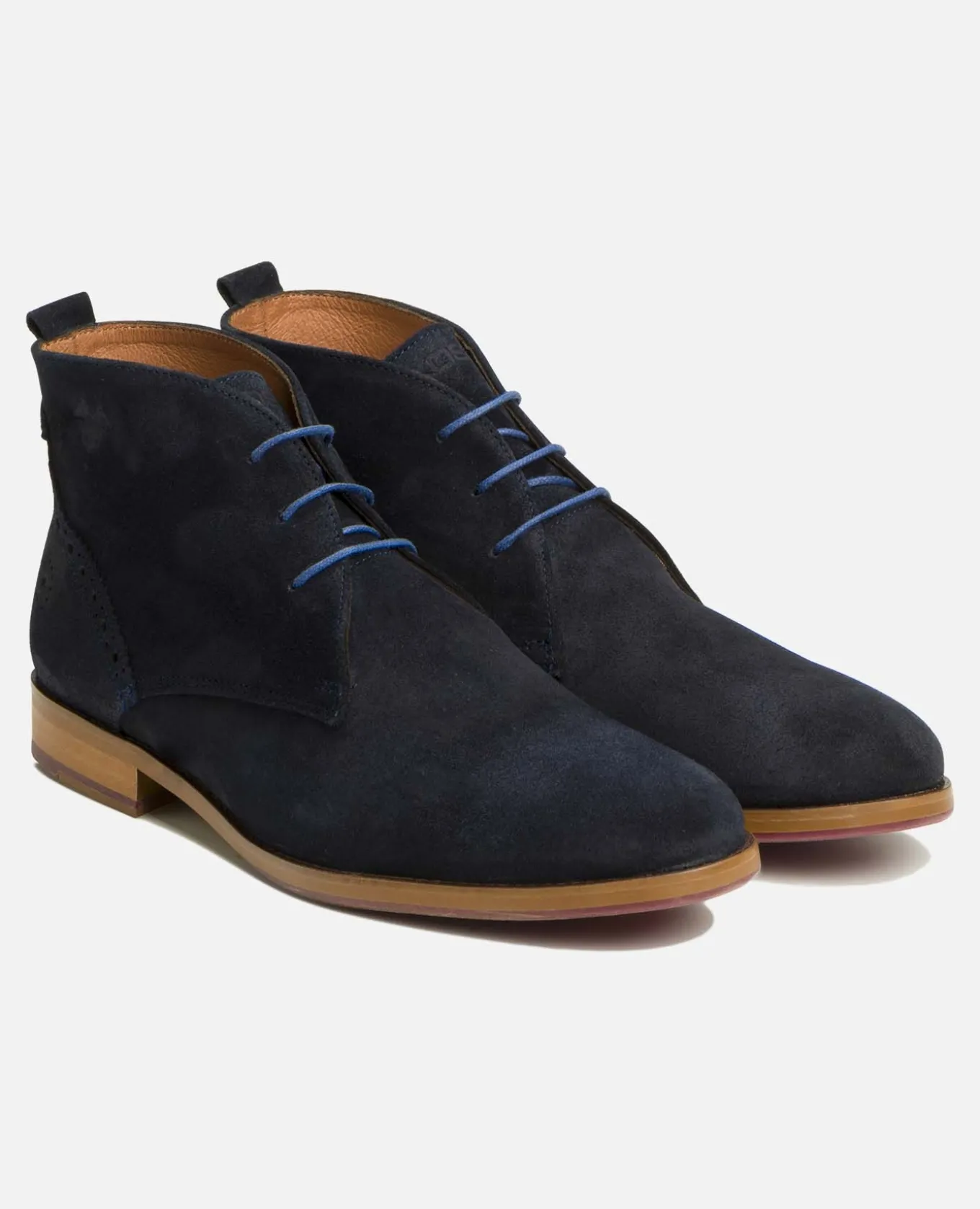 BRETT 95 A Chukka Boots Croûte velours Bleu Homme Made in France