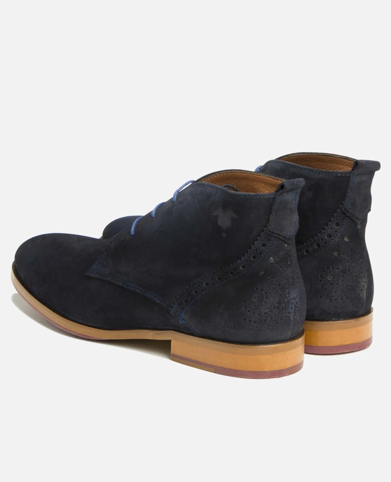 BRETT 95 A Chukka Boots Croûte velours Bleu Homme Made in France