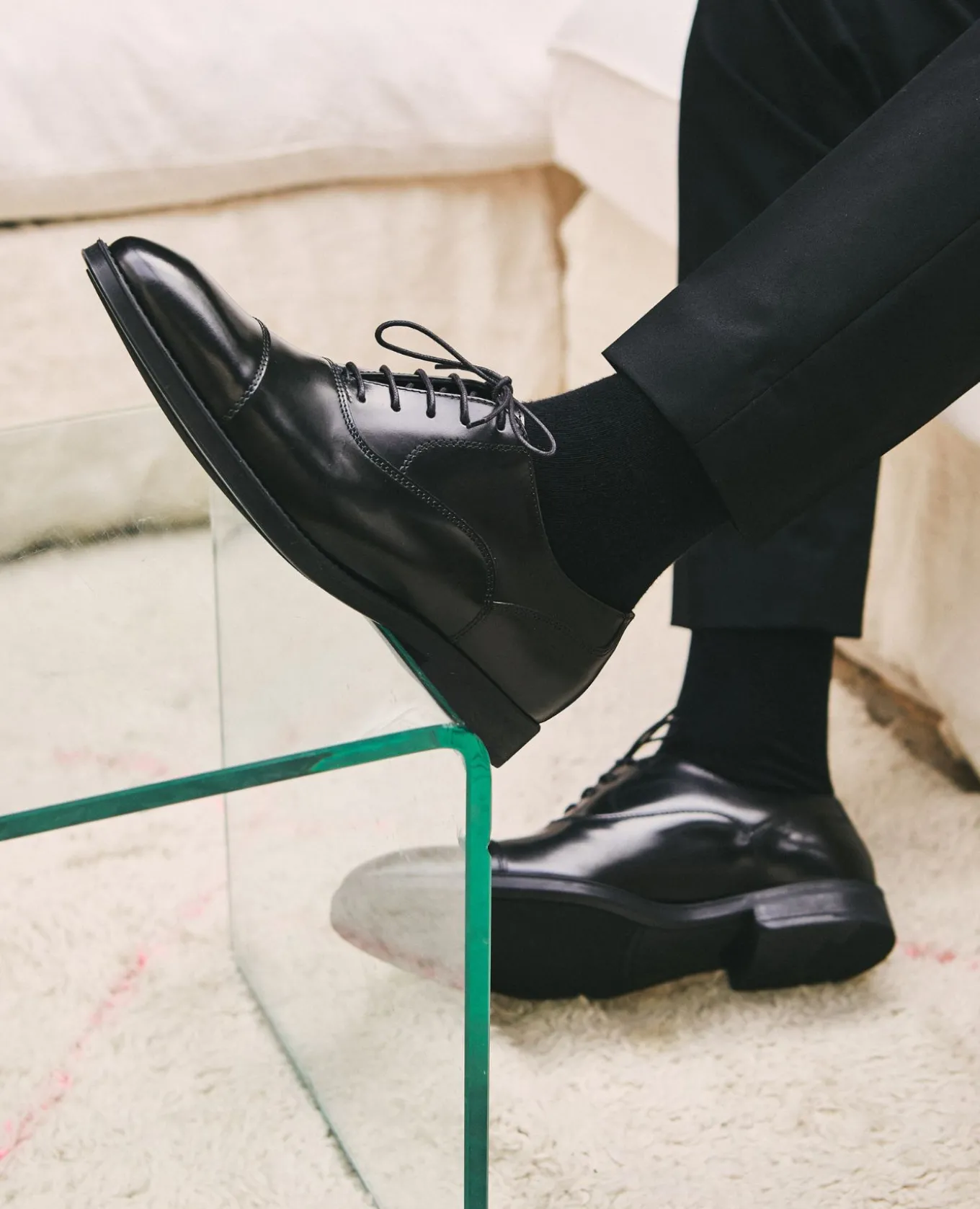 BRUCE Derbies Cuir Noir Homme