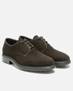 BURNT  Derbies style golf cuir suède châtaigne
