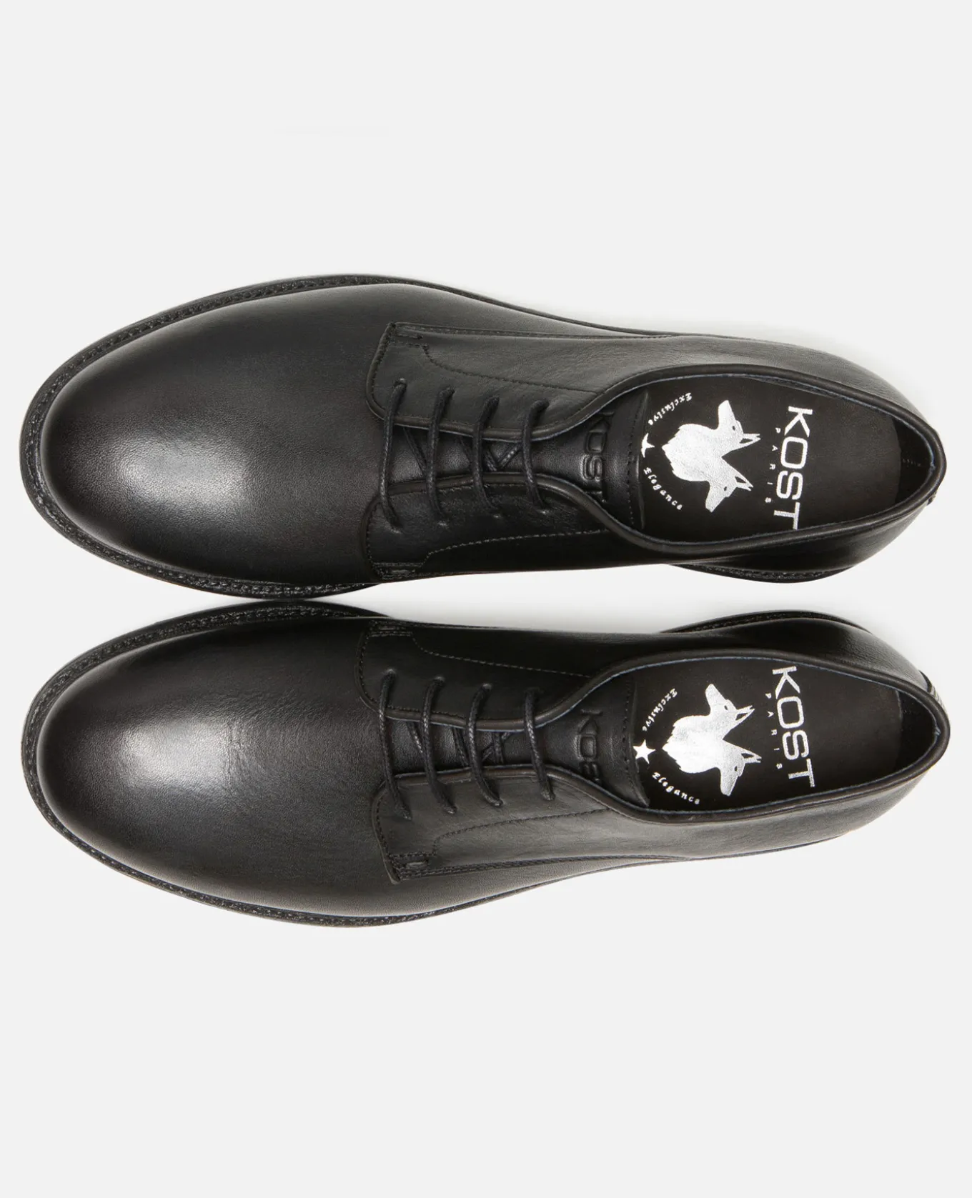 BURNT FO VGT Derbies cuir tannage végétal noir