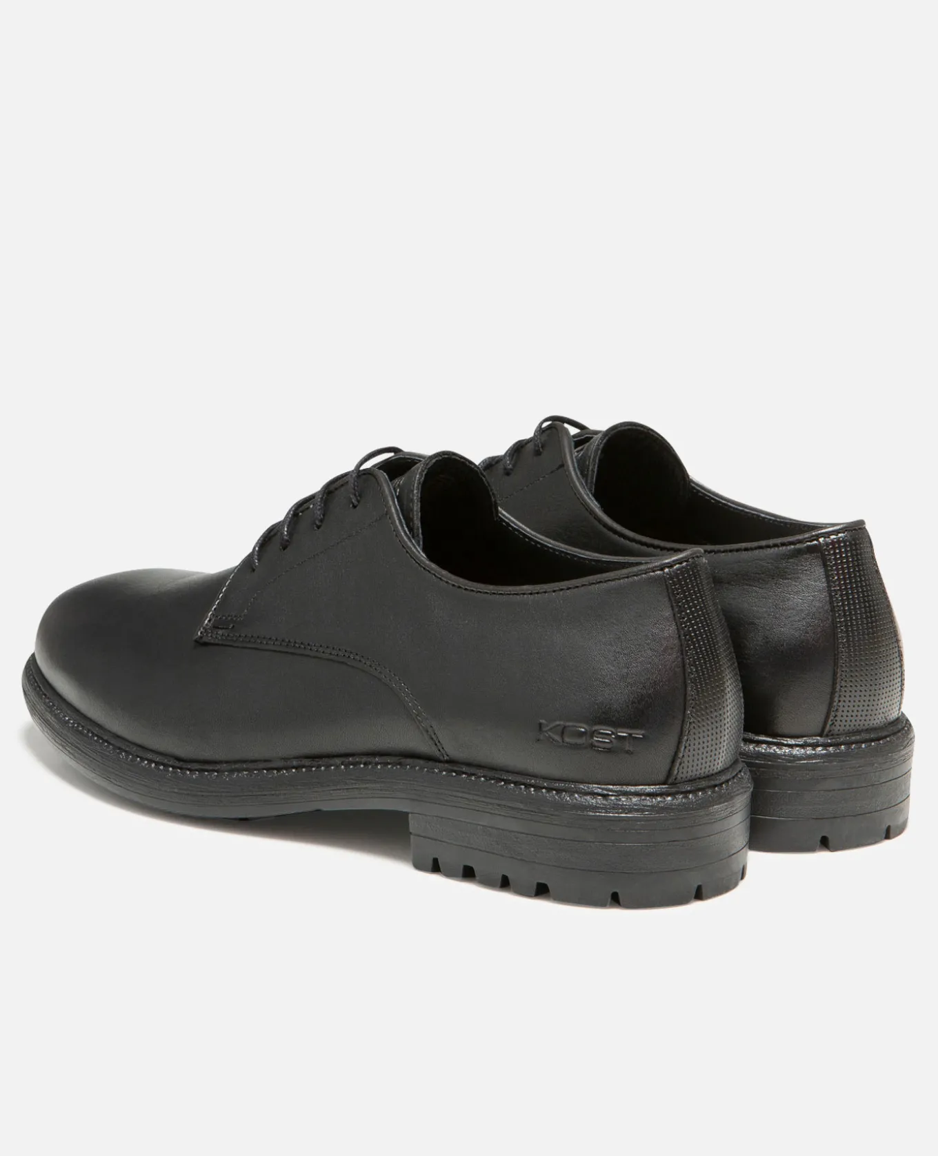 BURNT FO VGT Derbies cuir tannage végétal noir