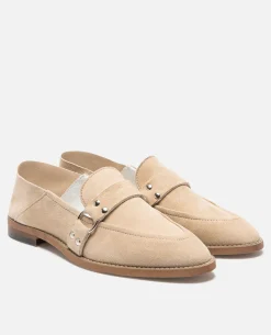 COLEEN 5  Mules Croûte velours Beige Femme