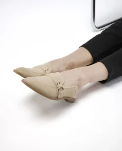 COLEEN 5 Mules Croûte velours Beige Femme