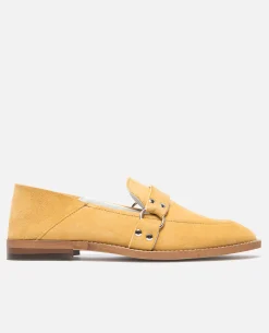 COLEEN 5 Mules Croûte velours Jaune Femme
