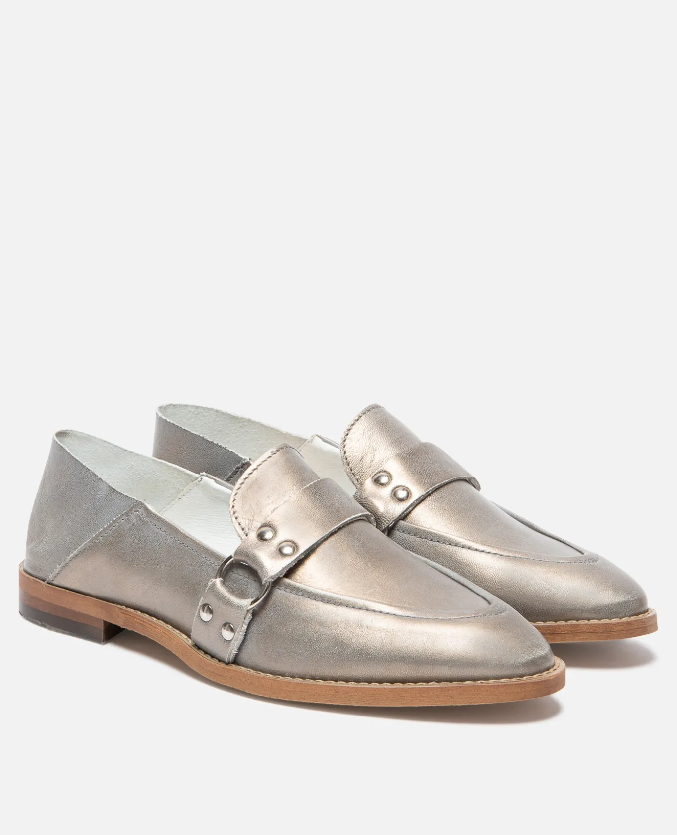 COLEEN Mules Cuir Tannage Végétal Argenté Femme