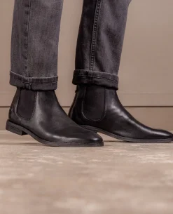 CONNOR 39 Chelsea boots Cuir Noir Homme