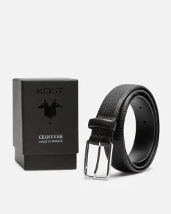CORLEONE  Ceinture Made In France Cuir Tannage Végétal Noire