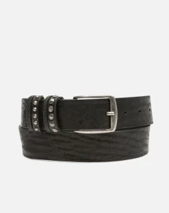 COSTELLO Ceinture Made in France Cuir Tannage Végétal Noir