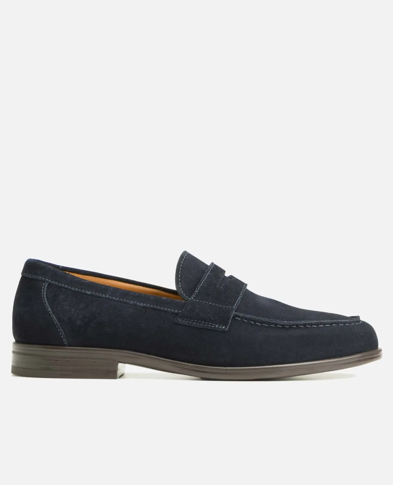 DAPPER V Mocassin croûte velours Marine Homme