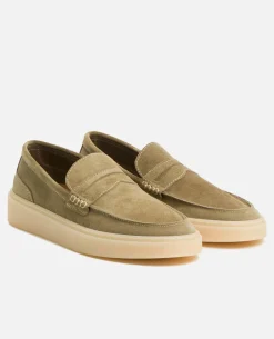 DEBONAIR  Mocassins Croûte Velours Sable Homme