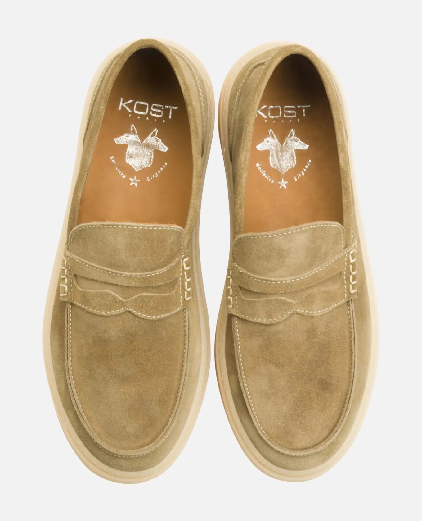 DEBONAIR Mocassins Croûte Velours Sable Homme