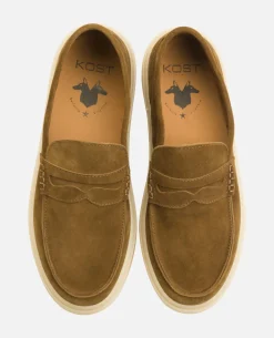 DEBONAIR Mocassins Croûte Velours Tabac Homme