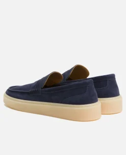 DEBONAIR Mocassins Croûte Velours Marine Homme