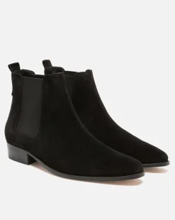 DOUG 5  Chelsea boots à talons Croûte velours Noir Homme