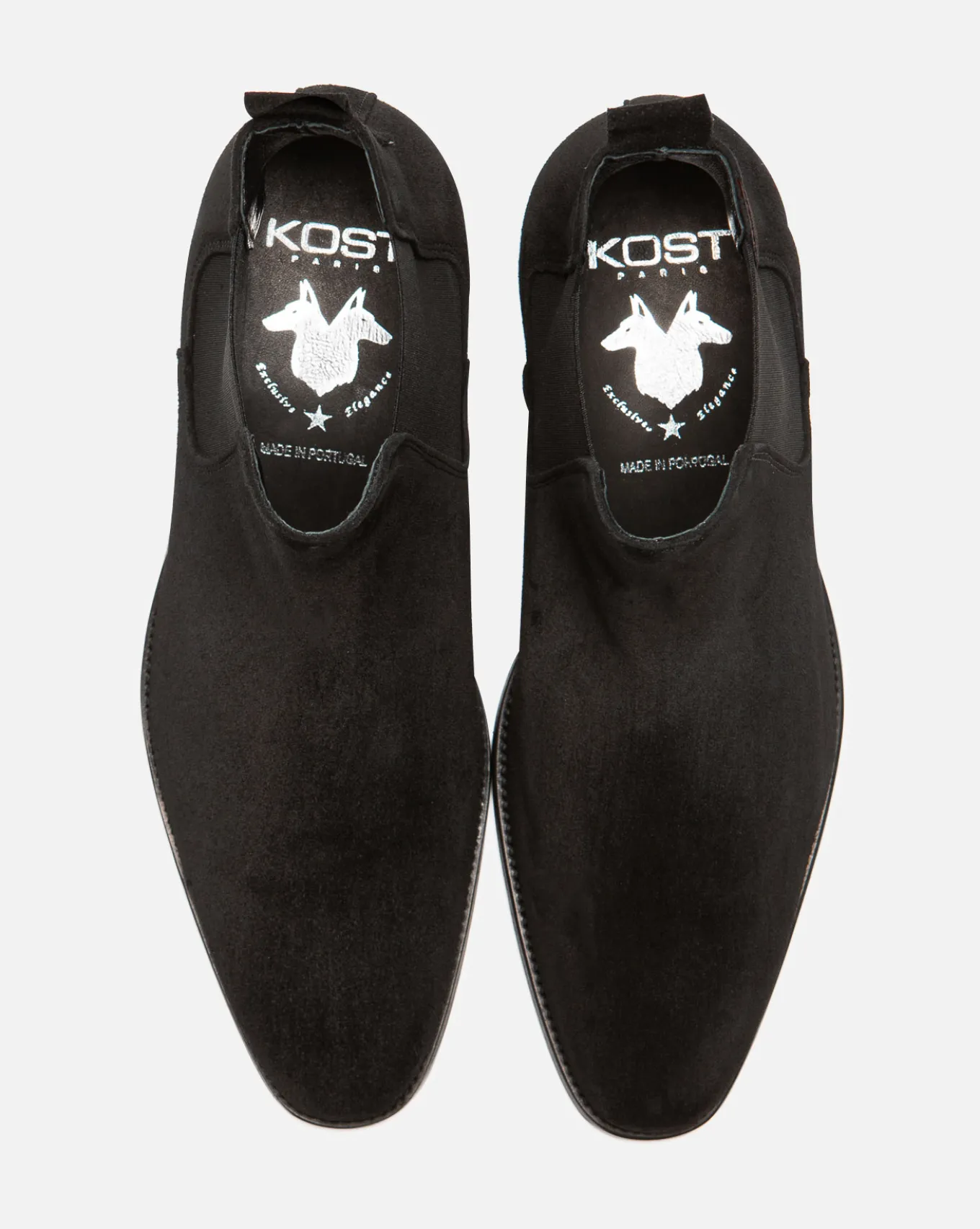 DOUG 5 Chelsea boots à talons Croûte velours Noir Homme