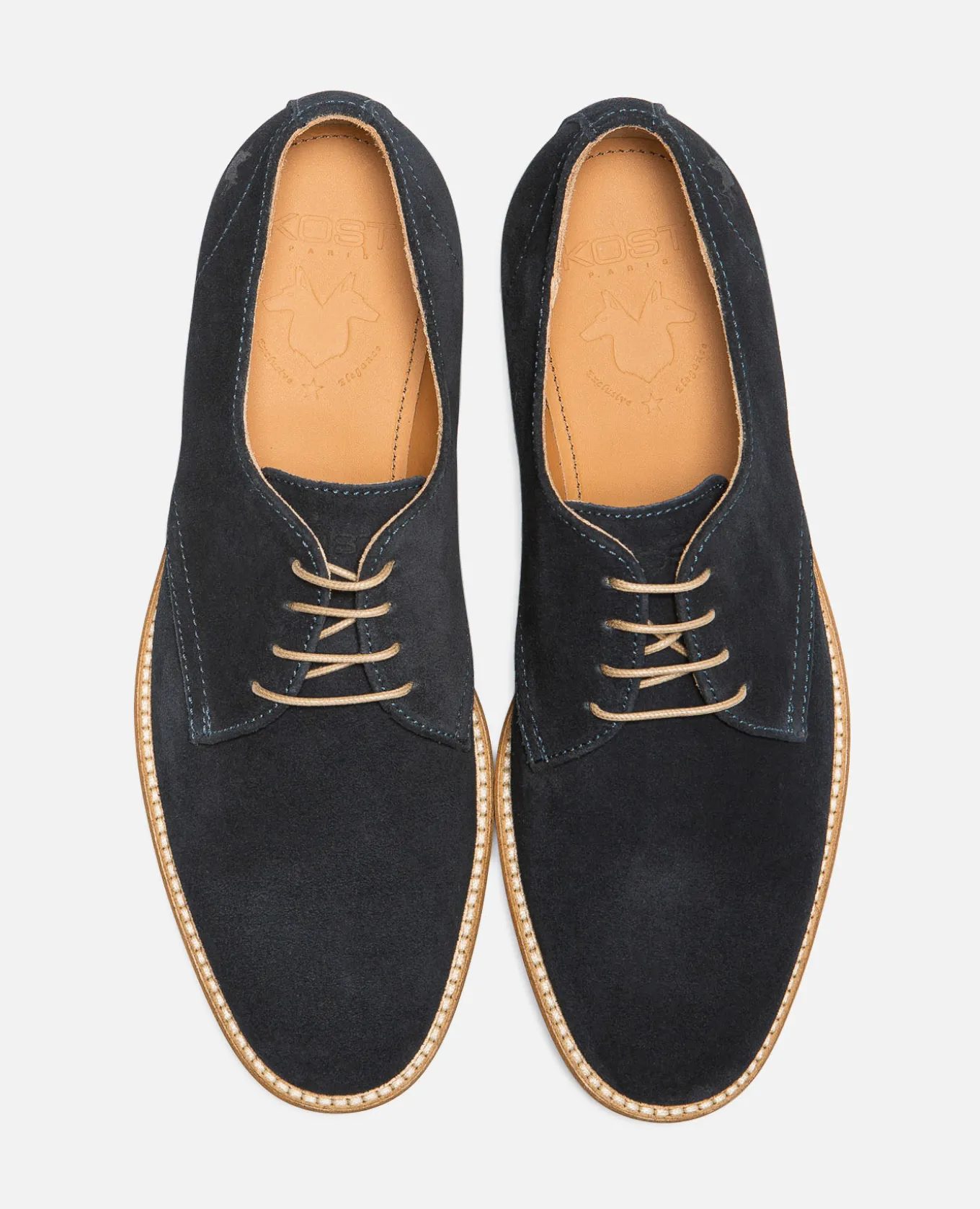 FOLK 5 Derbies Daim Bleu Marine Homme