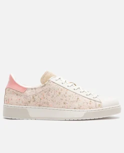 HOMERUN 3 Sneakers Croûte Velours Ecru Rose Femme
