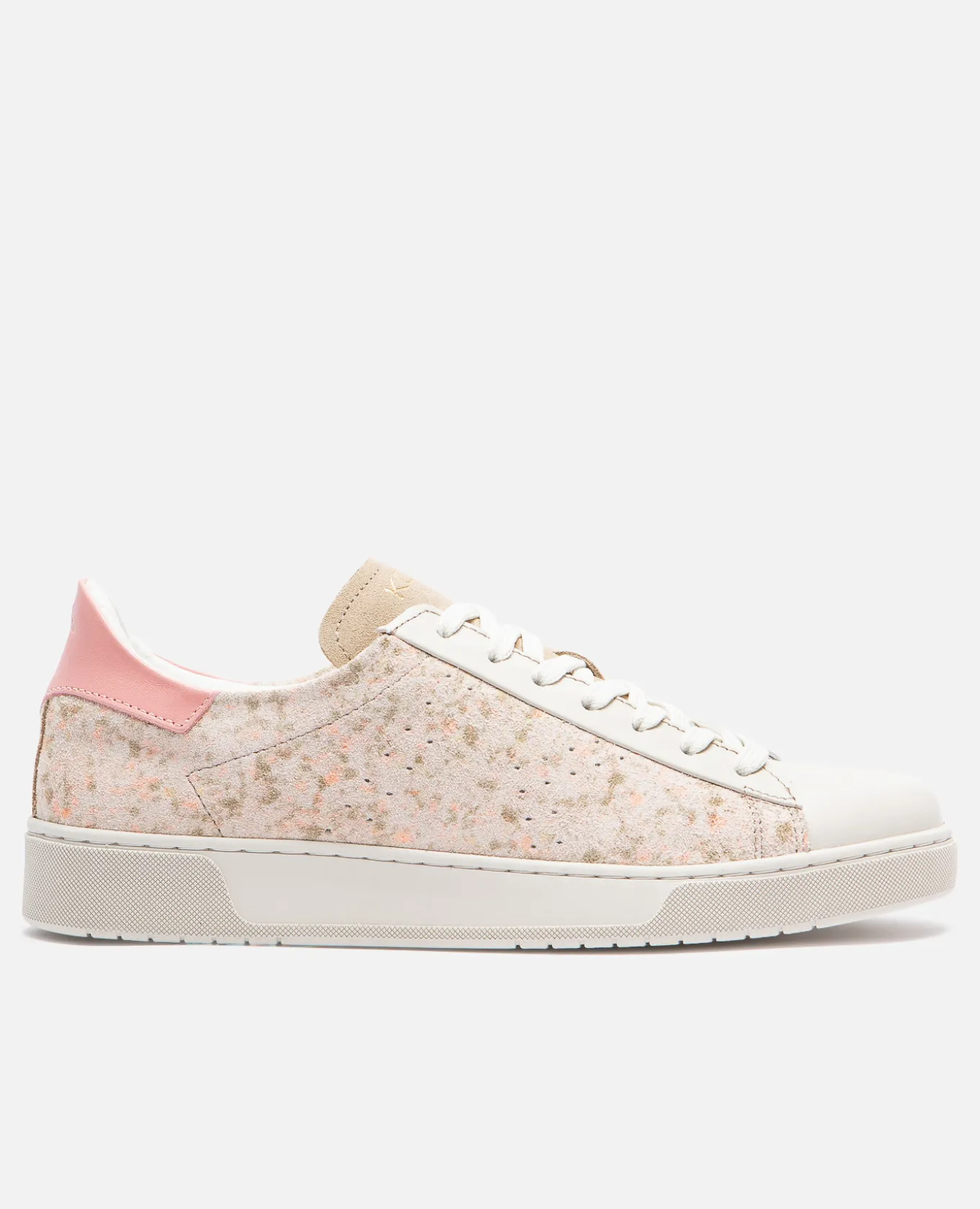 HOMERUN 3 Sneakers Croûte Velours Ecru Rose Femme