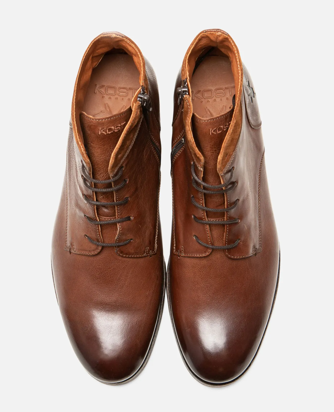 HOWARD 35 Boots Cuir à Lacets Marron Homme
