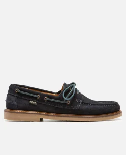 JAX 5 Chaussures Bateau Croûte Velours Bleu Homme