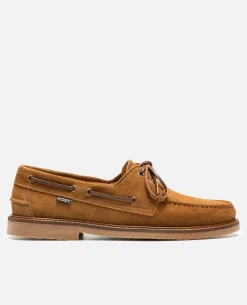 JAX 5 Chaussures Bateau Croûte Velours Marron Homme