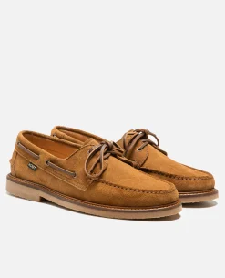 JAX 5  Chaussures Bateau Croûte Velours Marron Homme