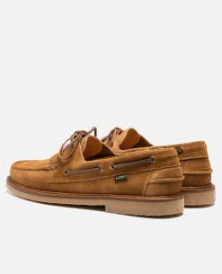 JAX 5 Chaussures Bateau Croûte Velours Marron Homme