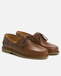 JAX  Chaussures Bateau Cuir Marron Homme