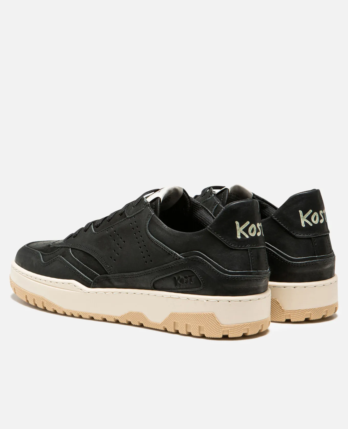 JAYDEN B VGT Sneakers Cuir Tannage Végétal Noir Homme