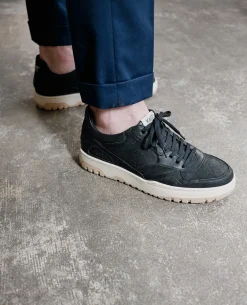 JAYDEN B VGT Sneakers Cuir Tannage Végétal Noir Homme
