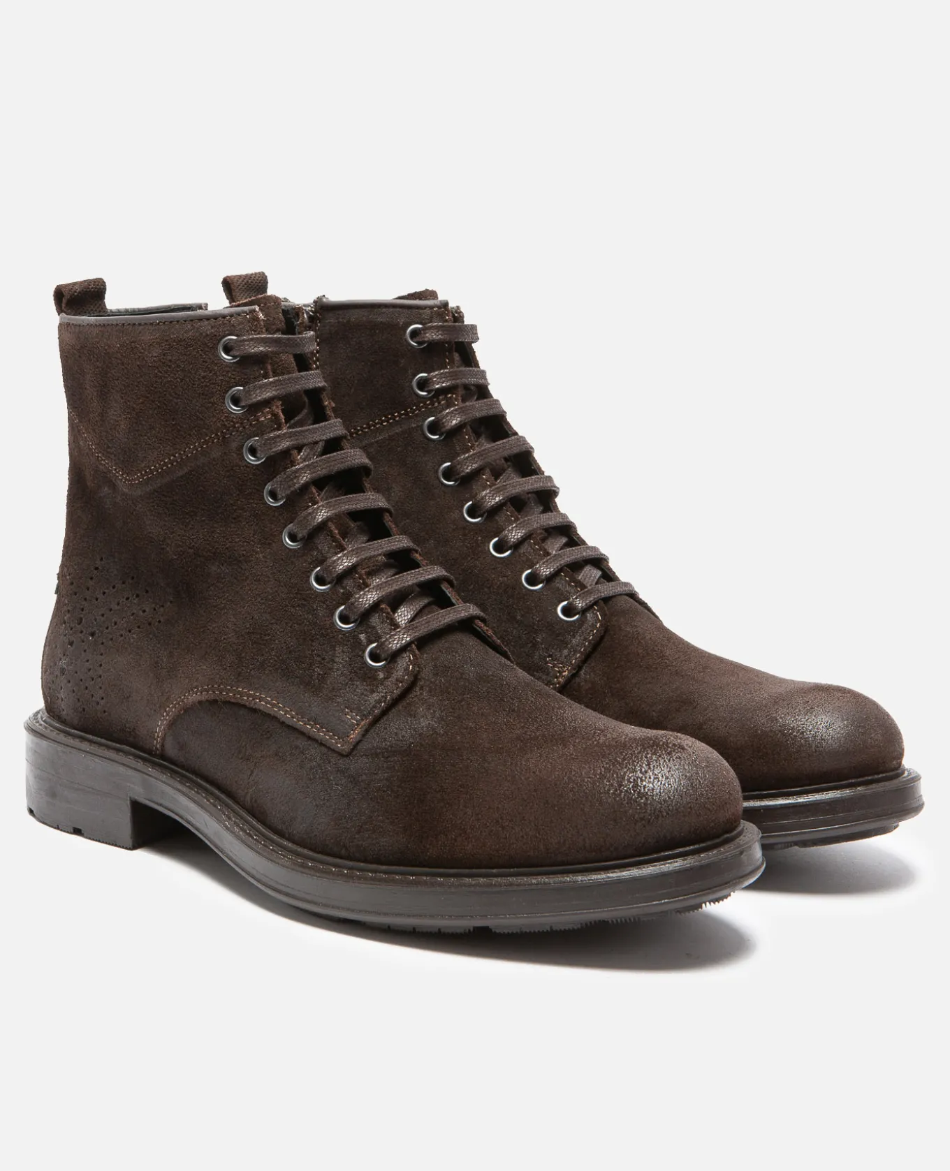 JIMMY 59 Bottines à Lacets Croûte velours Marron Foncé Homme