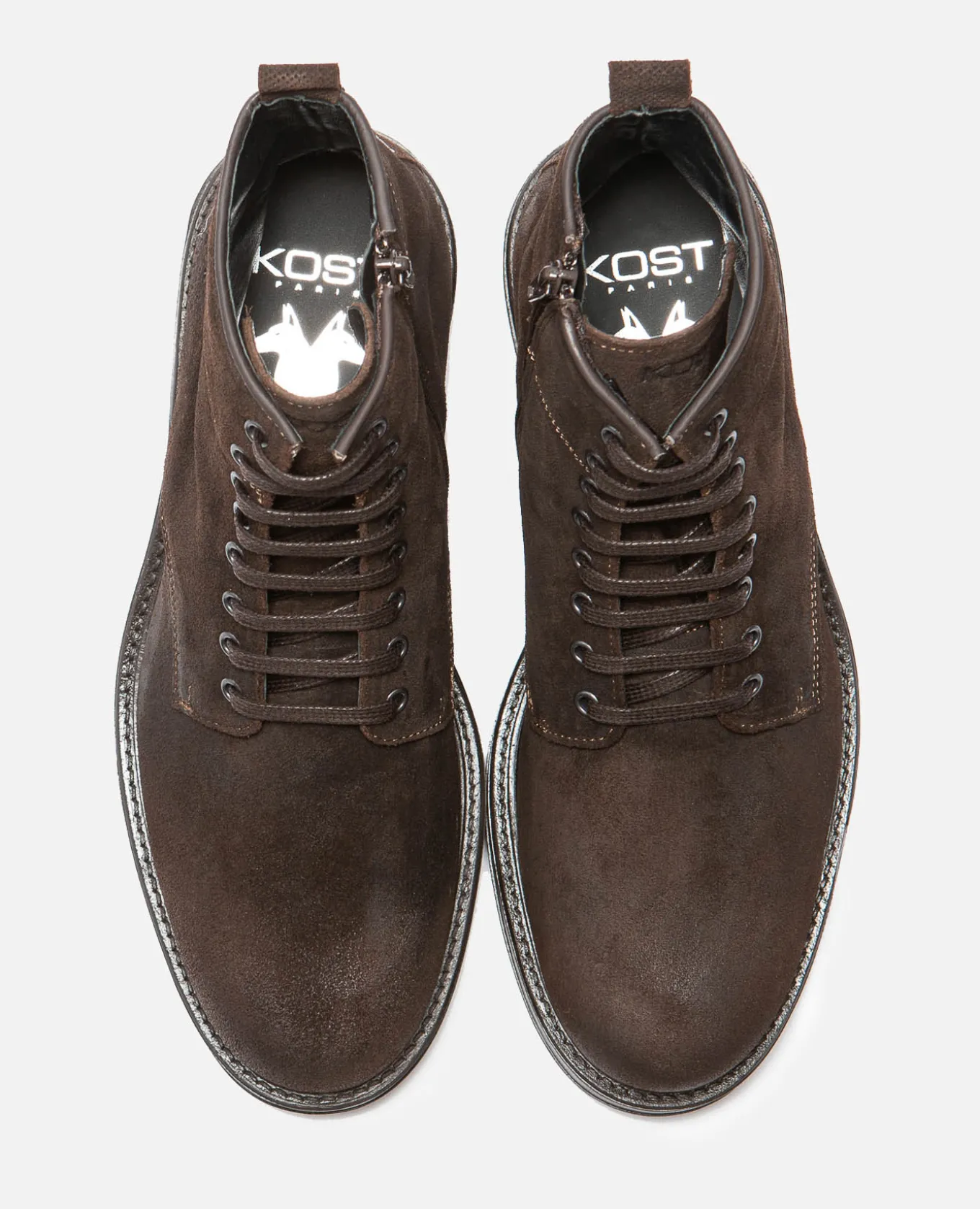 JIMMY 59 Bottines à Lacets Croûte velours Marron Foncé Homme