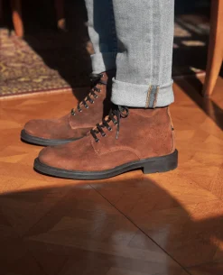 JIMMY 59 Bottines à Lacets Croûte velours Marron Homme