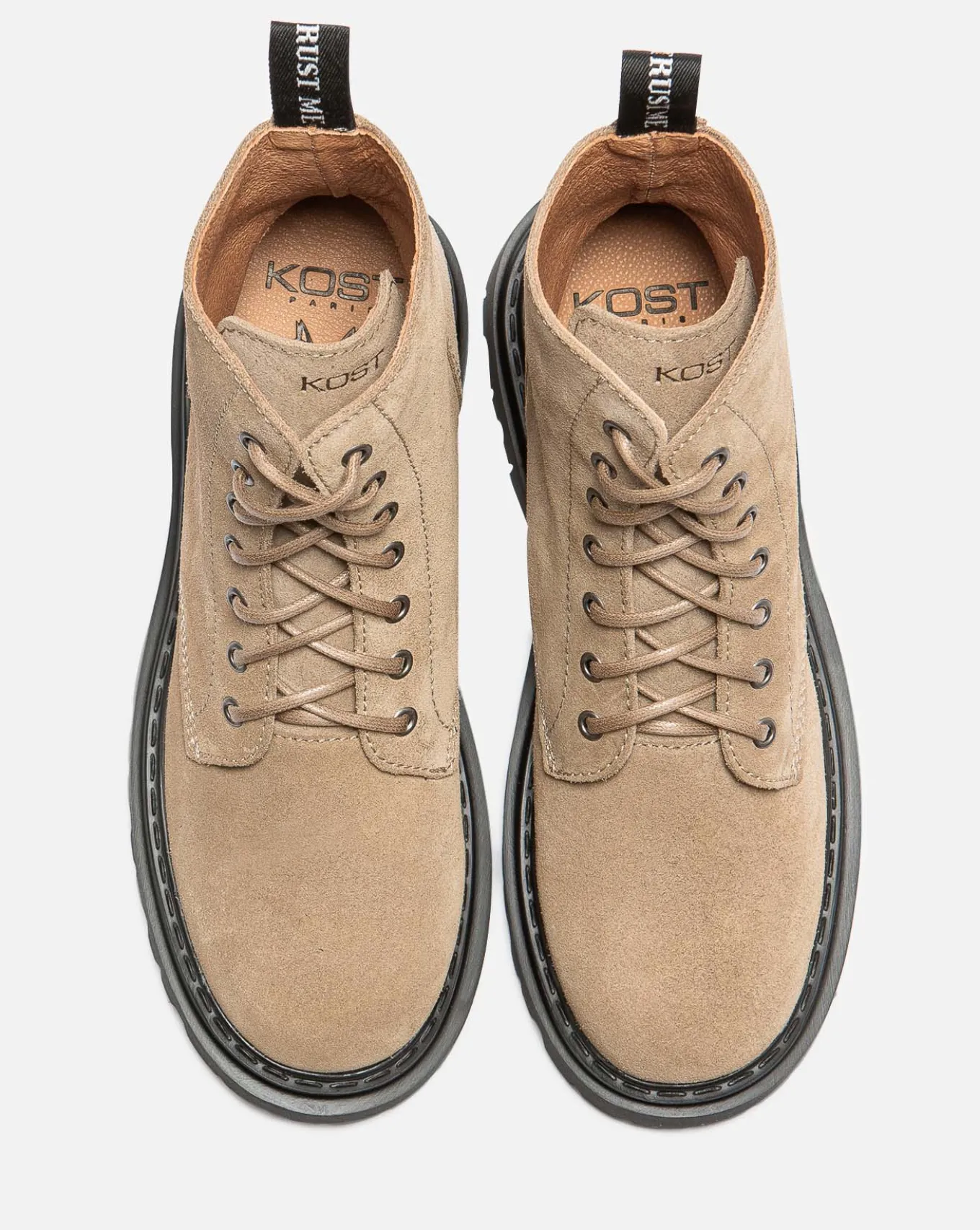 JOYCE 5 Bottines Chunky Croûte velours Beige Femme