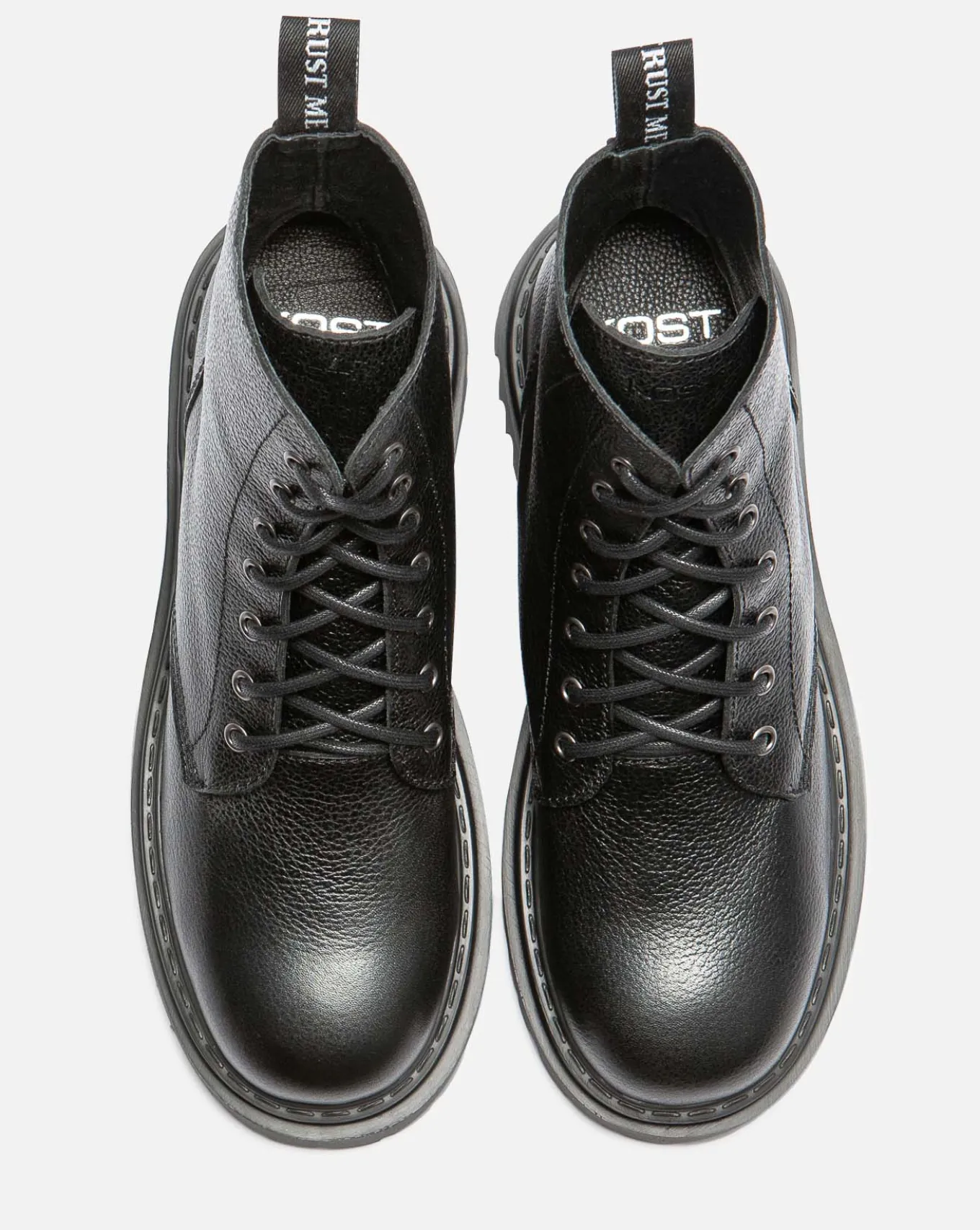 JOYCE K Bottines Chunky Cuir Noir Femme