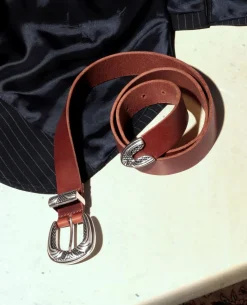 KEITH  Ceinture Made in France Cuir Tannage Végétal Noisette Mixte