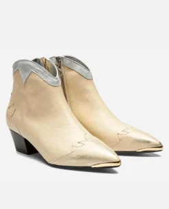 LUNA 61  Boots Cuir Doré Femme