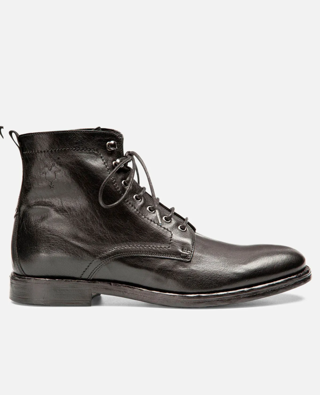 MILITANT 67 Bottines à Lacets Cuir Noir Homme