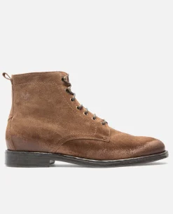 MILITANT 5 Bottines à Lacets Croûte velours Marron Homme